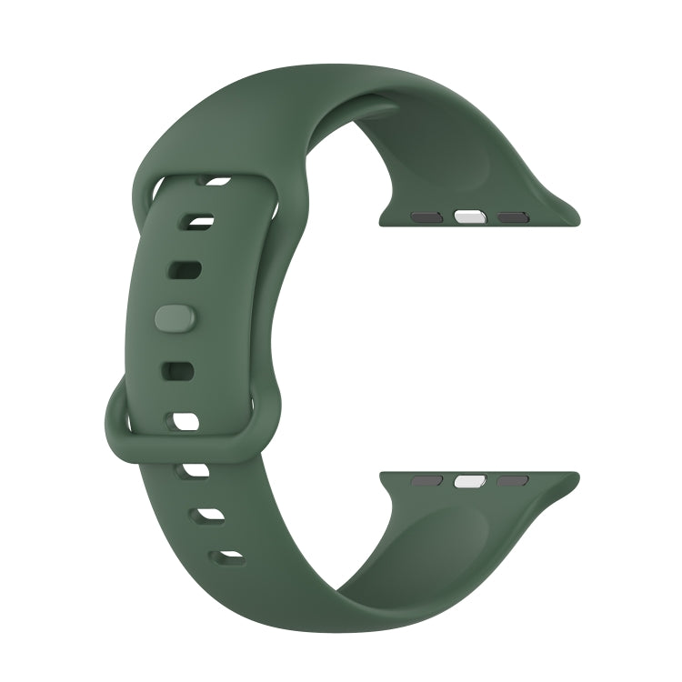 Small Size Silicone Watch Band For Apple Watch Series 9&8&7 41mm / SE 3&SE 2&6&SE&5&4 40mm / 3&2&1 38mm(Dark Green) by buy2fix