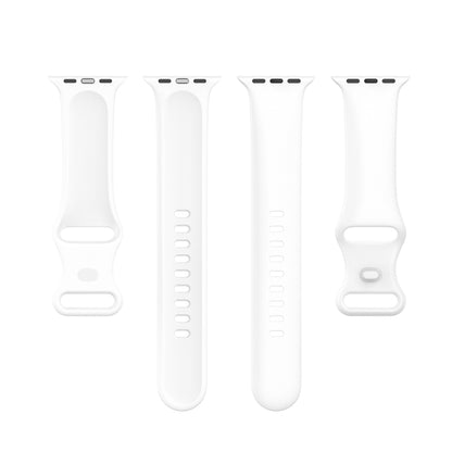 Small Size Silicone Watch Band For Apple Watch Series 9&8&7 41mm / SE 3&SE 2&6&SE&5&4 40mm / 3&2&1 38mm(White) by buy2fix