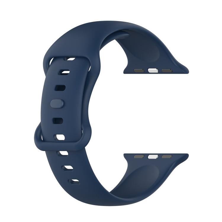Small Size Silicone Watch Band For Apple Watch Series 9&8&7 41mm / SE 3&SE 2&6&SE&5&4 40mm / 3&2&1 38mm(Navy Blue) by buy2fix