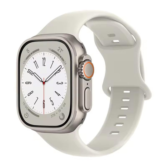 Small Size Silicone Watch Band For Apple Watch Series 9&8&7 41mm / SE 3&SE 2&6&SE&5&4 40mm / 3&2&1 38mm(Starlight)