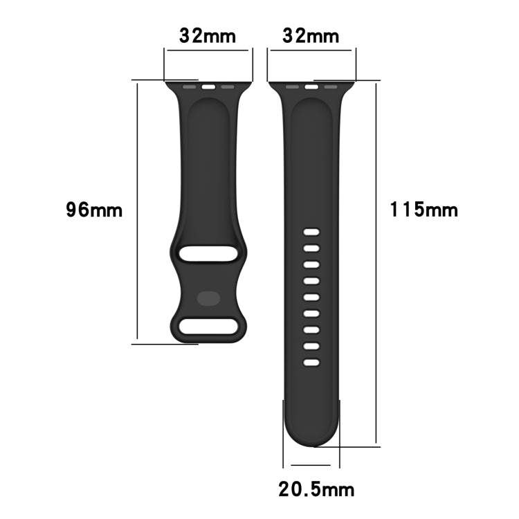 Small Size Silicone Watch Band For Apple Watch Series 9&8&7 41mm / SE 3&SE 2&6&SE&5&4 40mm / 3&2&1 38mm(Black) by buy2fix