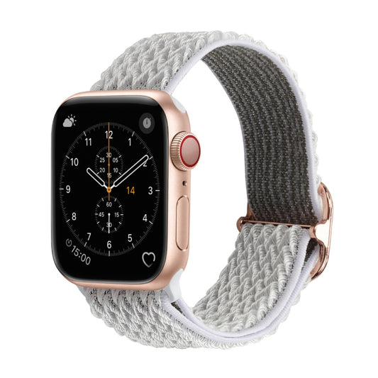 Wave Texture Nylon Watch Band For Apple Watch Ultra 49mm&Watch Ultra 2 49mm / Series 9&8&7 45mm / SE 3&SE 2&6&SE&5&4 44mm / 3&2&1 42mm(Seashell) by buy2fix