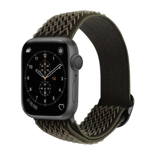 Wave Texture Nylon Watch Band For Apple Watch Ultra 49mm&Watch Ultra 2 49mm / Series 9&8&7 45mm / SE 3&SE 2&6&SE&5&4 44mm / 3&2&1 42mm(ArmyGreen) by buy2fix