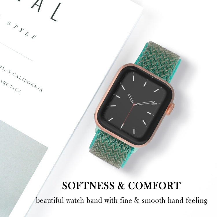 Wave Texture Nylon Watch Band For Apple Watch Ultra 49mm&Watch Ultra 2 49mm / Series 9&8&7 45mm / SE 3&SE 2&6&SE&5&4 44mm / 3&2&1 42mm(Spearmint Ice) by buy2fix