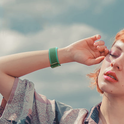 Wave Texture Nylon Watch Band For Apple Watch Ultra 49mm&Watch Ultra 2 49mm / Series 9&8&7 45mm / SE 3&SE 2&6&SE&5&4 44mm / 3&2&1 42mm(Spearmint Ice) by buy2fix