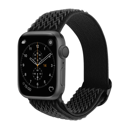 Wave Texture Nylon Watch Band For Apple Watch Ultra 49mm&Watch Ultra 2 49mm / Series 9&8&7 45mm / SE 3&SE 2&6&SE&5&4 44mm / 3&2&1 42mm(Black) by buy2fix