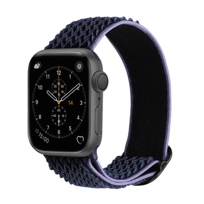 Wave Texture Nylon Watch Band For Apple Watch Ultra 49mm&Watch Ultra 2 49mm / Series 9&8&7 45mm / SE 3&SE 2&6&SE&5&4 44mm / 3&2&1 42mm(Midnight Blue Black) by buy2fix