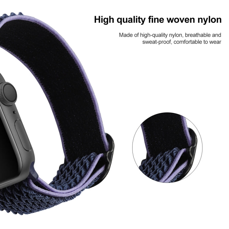Wave Texture Nylon Watch Band For Apple Watch Ultra 49mm&Watch Ultra 2 49mm / Series 9&8&7 45mm / SE 3&SE 2&6&SE&5&4 44mm / 3&2&1 42mm(Midnight Blue Black) by buy2fix