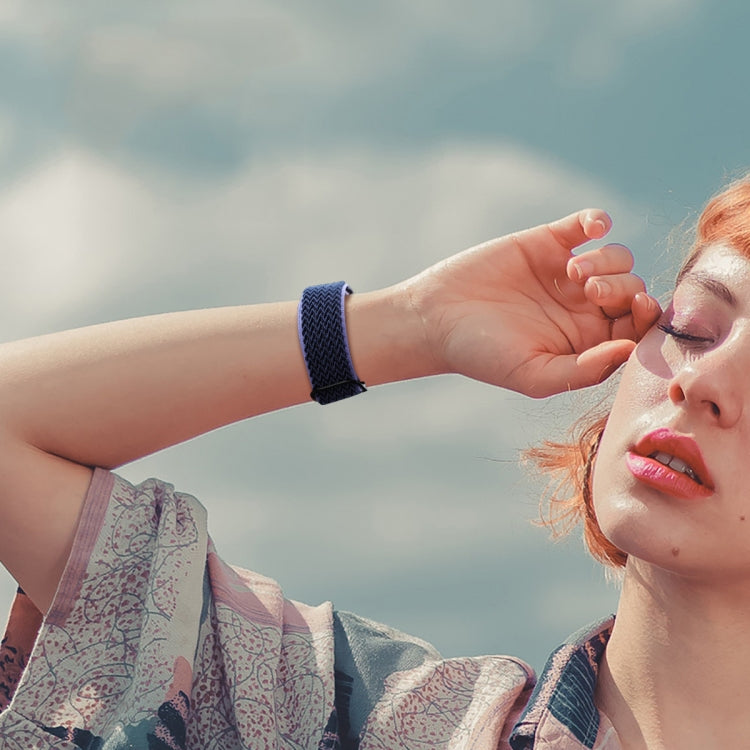 Wave Texture Nylon Watch Band For Apple Watch Ultra 49mm&Watch Ultra 2 49mm / Series 9&8&7 45mm / SE 3&SE 2&6&SE&5&4 44mm / 3&2&1 42mm(Midnight Blue Black) by buy2fix