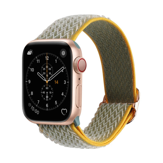Wave Texture Nylon Watch Band For Apple Watch Ultra 49mm&Watch Ultra 2 49mm / Series 9&8&7 45mm / SE 3&SE 2&6&SE&5&4 44mm / 3&2&1 42mm(Sunny) by buy2fix