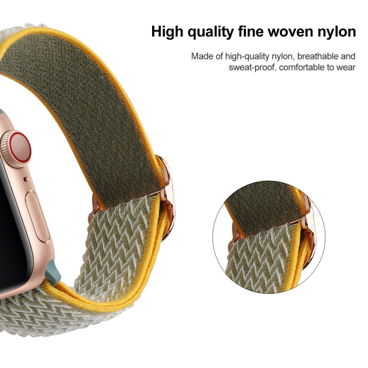 Wave Texture Nylon Watch Band For Apple Watch Ultra 49mm&Watch Ultra 2 49mm / Series 9&8&7 45mm / SE 3&SE 2&6&SE&5&4 44mm / 3&2&1 42mm(Sunny) by buy2fix