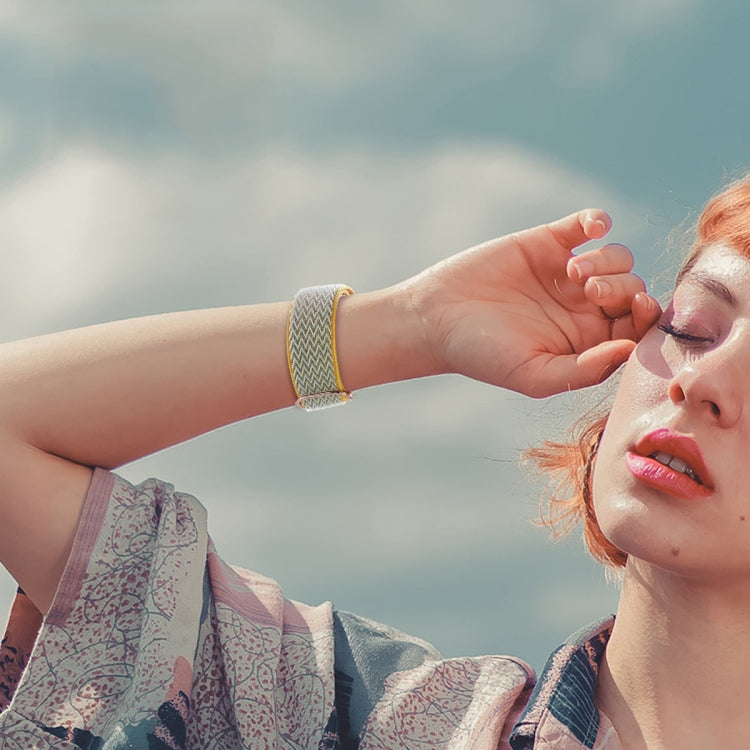 Wave Texture Nylon Watch Band For Apple Watch Ultra 49mm&Watch Ultra 2 49mm / Series 9&8&7 45mm / SE 3&SE 2&6&SE&5&4 44mm / 3&2&1 42mm(Sunny) by buy2fix