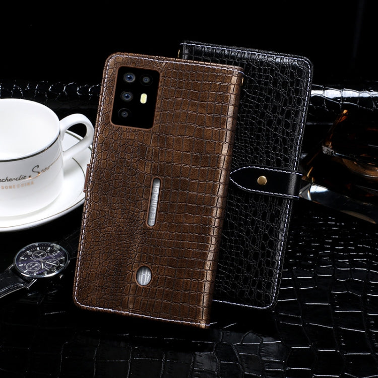 For ZTE Nubia Red Magic 6R idewei Crocodile Texture Horizontal Flip Leather Case with Holder & Card Slots & Wallet(Black) - ZTE Cases by idewei | Online Shopping UK | buy2fix