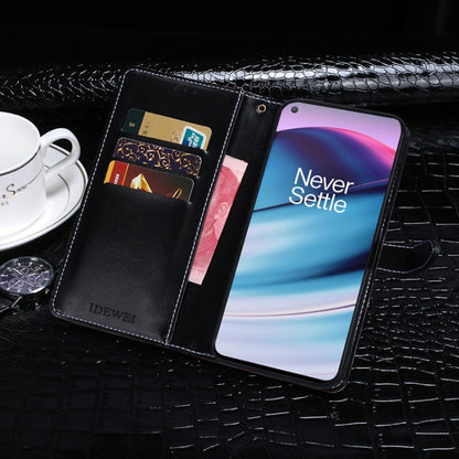 For OnePlus Nord CE 5G idewei Crocodile Texture Horizontal Flip Leather Case with Holder & Card Slots & Wallet(Dark Blue) - OnePlus Cases by idewei | Online Shopping UK | buy2fix