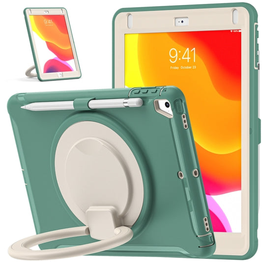 Shockproof  Silicone + PC Protective Case with 360 Degree Rotation Foldable Handle Grip Holder & Pen Slot For iPad 9.7 2018 / 2017 / Air 2 / Pro 9.7(Emmerald Green) - iPad 9.7 (2018) & (2017) Cases by buy2fix | Online Shopping UK | buy2fix