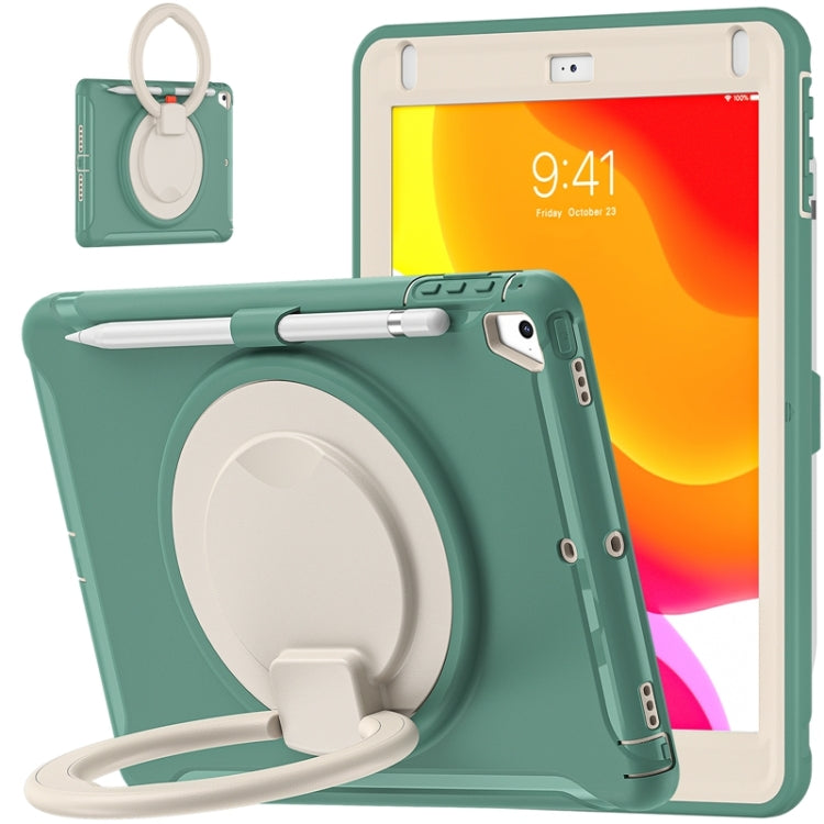Shockproof  Silicone + PC Protective Case with 360 Degree Rotation Foldable Handle Grip Holder & Pen Slot For iPad 9.7 2018 / 2017 / Air 2 / Pro 9.7(Emmerald Green) - iPad 9.7 (2018) & (2017) Cases by buy2fix | Online Shopping UK | buy2fix