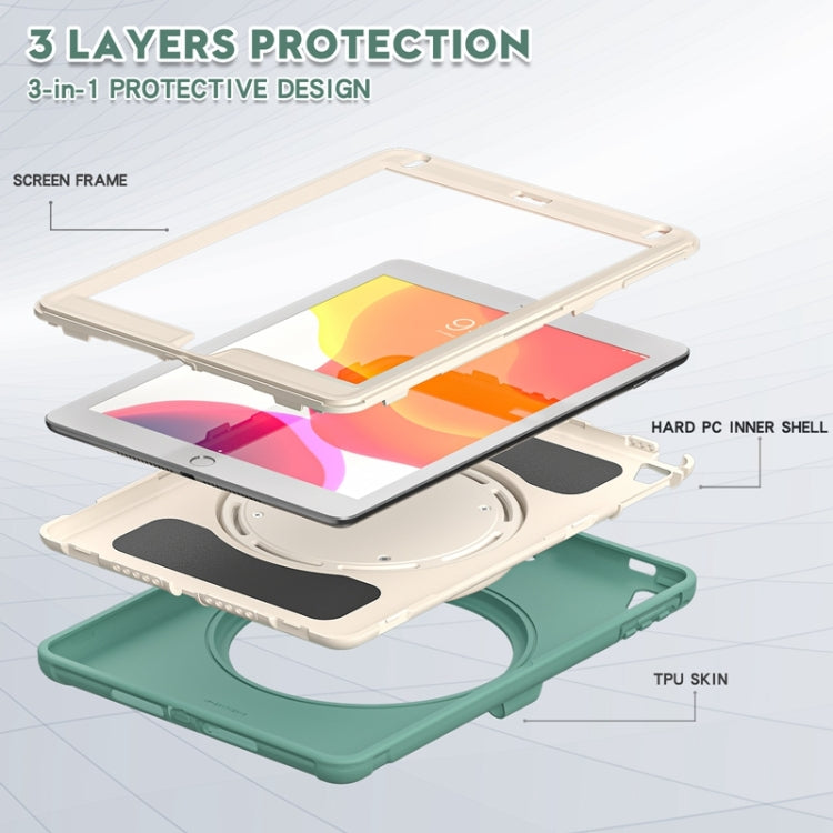 Shockproof  Silicone + PC Protective Case with 360 Degree Rotation Foldable Handle Grip Holder & Pen Slot For iPad 9.7 2018 / 2017 / Air 2 / Pro 9.7(Emmerald Green) - iPad 9.7 (2018) & (2017) Cases by buy2fix | Online Shopping UK | buy2fix