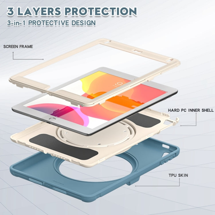 Shocproof TPU + PC Protective Case with 360 Degree Rotation Foldable Handle Grip Holder & Pen Slot For iPad 9.7 2018 / 2017 / Air 2 / Pro 9.7(Cornflower Blue) - iPad 9.7 (2018) & (2017) Cases by buy2fix | Online Shopping UK | buy2fix