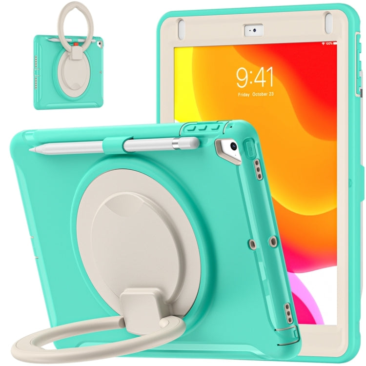 Shockproof  TPU + PC Protective Case with 360 Degree Rotation Foldable Handle Grip Holder & Pen Slot For iPad 9.7 2018 / 2017 / Air 2 / Pro 9.7(Mint Green) - iPad 9.7 (2018) & (2017) Cases by buy2fix | Online Shopping UK | buy2fix