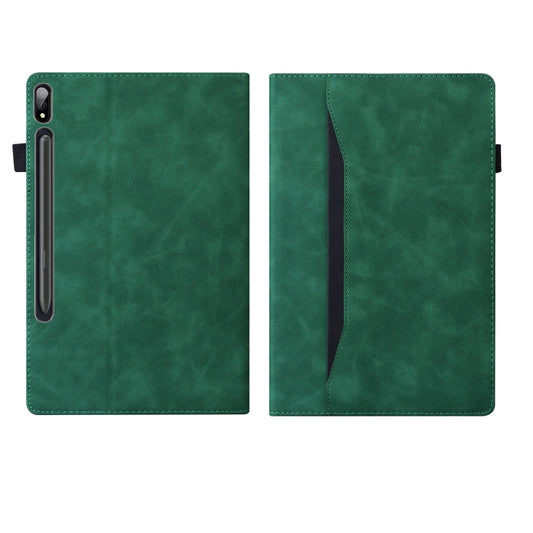 For Samsung Galaxy Tab S8+ / Tab S8 Plus / Tab S7 FE / Tab S7+ SM-T970 / SM-T976B Business Shockproof Horizontal Flip Leather Case with Holder & Card Slots & Photo Frame & Pen Slot & Sleep / Wake-up Function(Green) by buy2fix