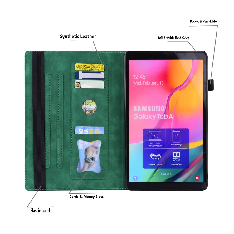For Samsung Galaxy Tab S8+ / Tab S8 Plus / Tab S7 FE / Tab S7+ SM-T970 / SM-T976B Business Shockproof Horizontal Flip Leather Case with Holder & Card Slots & Photo Frame & Pen Slot & Sleep / Wake-up Function(Green) by buy2fix