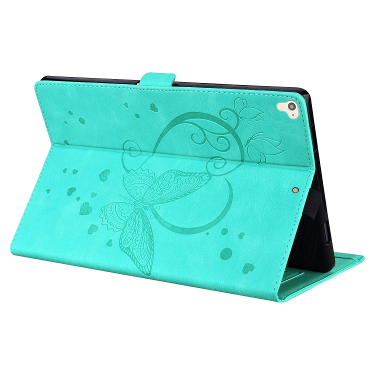 Love Butterfly Pattern Horizontal Flip Leather Case with Holder & Sleep / Wake-up Function For iPad 9.7 (2017) (2018) / Air 2 Pro(Green) - iPad 9.7 (2018) & (2017) Cases by buy2fix | Online Shopping UK | buy2fix