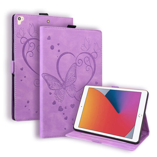 Love Butterfly Pattern Horizontal Flip Leather Case with Holder & Sleep / Wake-up Function For iPad 9.7 (2017) (2018) / Air 2 Pro(Purple) - iPad 9.7 (2018) & (2017) Cases by buy2fix | Online Shopping UK | buy2fix