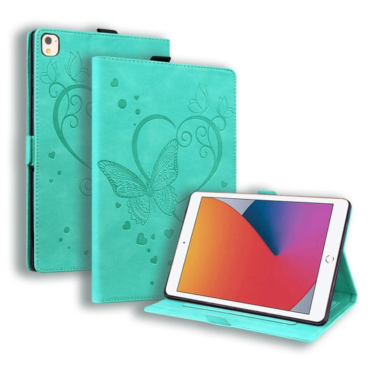 Love Butterfly Pattern For iPad 10.2 2021 / 2020 / 2019 Horizontal Flip Leather Case with Holder & Sleep / Wake-up Function / Air (2019) / 10.2 (2020)(Green) - iPad 10.2 Cases by buy2fix | Online Shopping UK | buy2fix