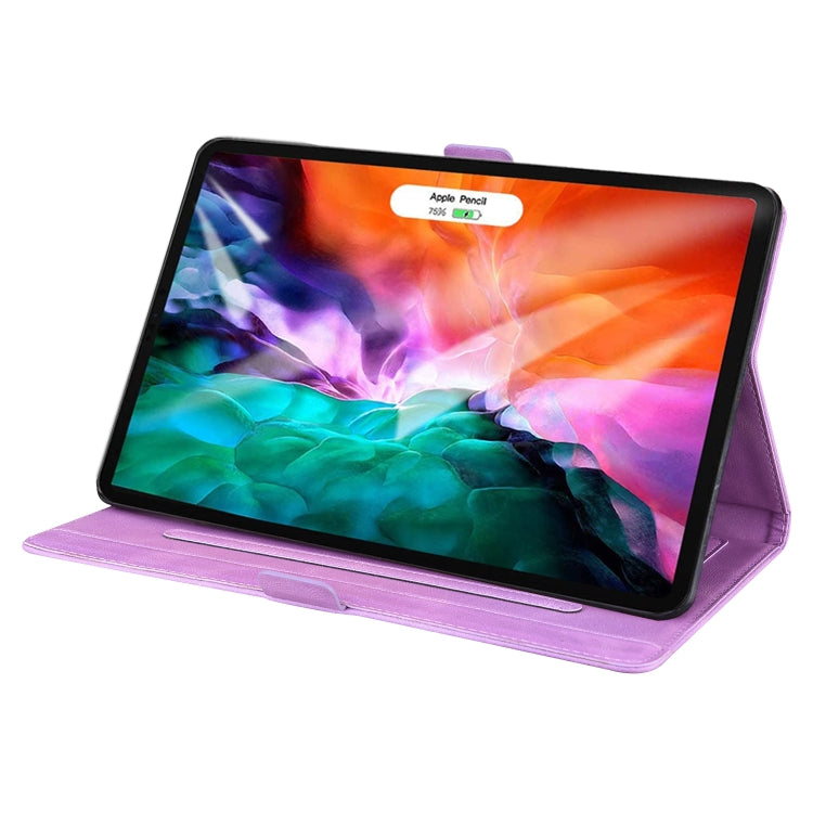 For iPad Pro 12.9 (2020) / (2021) Love Butterfly Pattern Horizontal Flip Leather Tablet Case with Holder & Sleep / Wake-up Function(Purple) - iPad Pro 12.9 (2020) Cases by buy2fix | Online Shopping UK | buy2fix