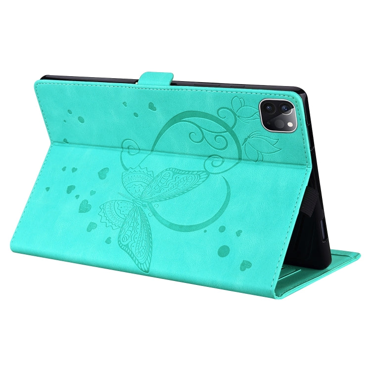 For iPad Pro 11 2022 / 2021 / 2018 / Air 2020 10.9 Love Butterfly Pattern Horizontal Flip Leather Tablet Case with Holder & Sleep / Wake-up Function(Green) - iPad Pro 11 (2022/2021) Cases by buy2fix | Online Shopping UK | buy2fix