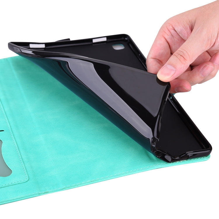 For Samsung Galaxy Tab S8 / Galaxy Tab S7 T870 SM-T875 SM-T876B Love Butterfly Pattern Horizontal Flip Leather Case with Holder(Green) by buy2fix