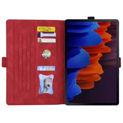 For Samsung Galaxy Tab S8 / Galaxy Tab S7 T870 SM-T875 SM-T876B Love Butterfly Pattern Horizontal Flip Leather Case with Holder(Red) by buy2fix