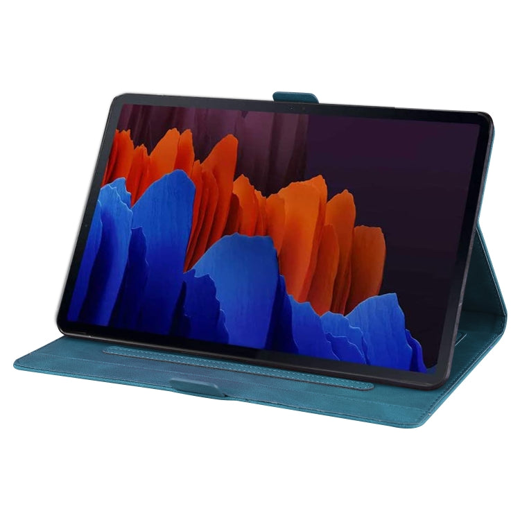 For Samsung Galaxy Tab S8 / Galaxy Tab S7 T870 SM-T875 SM-T876B Love Butterfly Pattern Horizontal Flip Leather Case with Holder(Blue) by buy2fix