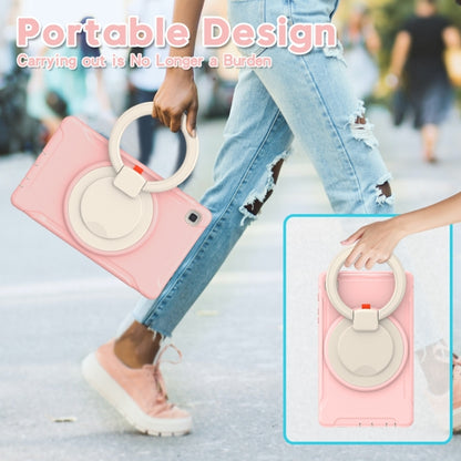 Shockproof TPU + PC Protective Case with 360 Degree Rotation Foldable Handle Grip Holder & Pen Slot For Samsung Galaxy Tab A7 Lite T220(Cherry Blossoms Pink) - iPad mini (2019) / mini 5 Cases by buy2fix | Online Shopping UK | buy2fix