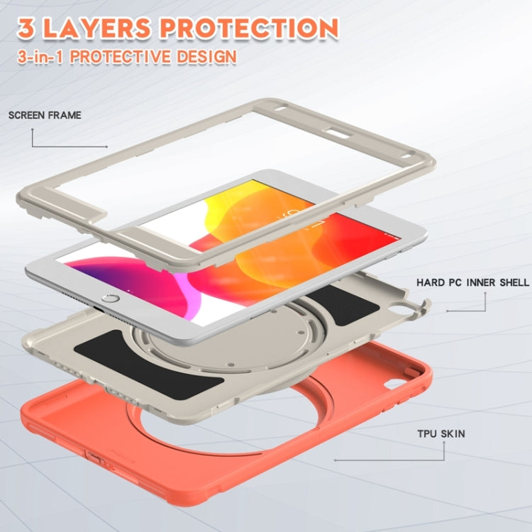 Shockproof TPU + PC Protective Case with 360 Degree Rotation Foldable Handle Grip Holder & Pen Slot For iPad mini 5 / 4(Living Coral) - iPad mini (2019) / mini 5 Cases by buy2fix | Online Shopping UK | buy2fix
