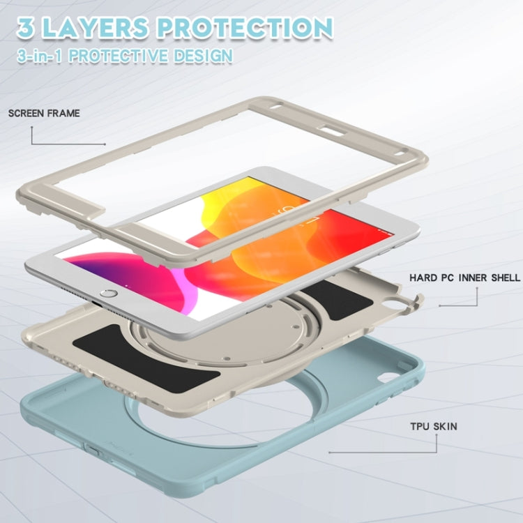 Shockproof TPU + PC Protective Case with 360 Degree Rotation Foldable Handle Grip Holder & Pen Slot For iPad mini 5 / 4(Ice Crystal Blue) - iPad mini (2019) / mini 5 Cases by buy2fix | Online Shopping UK | buy2fix