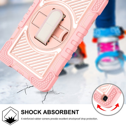 For Samsung Galaxy Tab A 8.0 2019 T290 360 Degree Rotation Contrast Color Shockproof Silicone + PC Case with Holder & Hand Grip Strap & Shoulder Strap(Rose Gold) - Other Galaxy Tab PC by buy2fix | Online Shopping UK | buy2fix