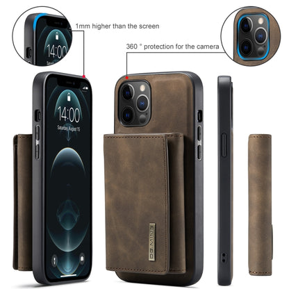 For iPhone 12 / 12 Pro DG.MING M1 Series 3-Fold Multi Card Wallet + Magnetic Back Cover Shockproof Case with Holder Function(Coffee) - iPhone 12 / 12 Pro Cases by DG.MING | Online Shopping UK | buy2fix