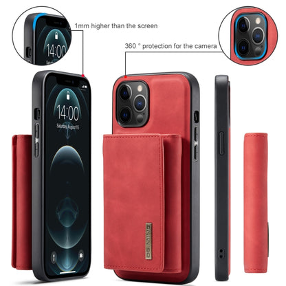 For iPhone 12 / 12 Pro DG.MING M1 Series 3-Fold Multi Card Wallet + Magnetic Back Cover Shockproof Case with Holder Function(Red) - iPhone 12 / 12 Pro Cases by DG.MING | Online Shopping UK | buy2fix