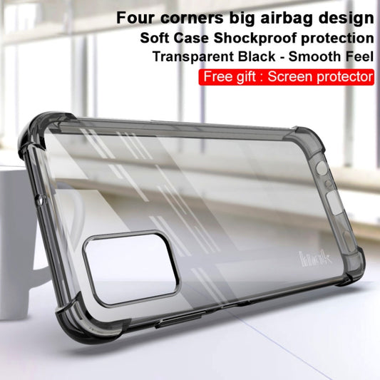 For Samsung Galaxy F52 5G IMAK All-inclusive Shockproof Airbag TPU Case with Screen Protector(Transparent Black) by imak