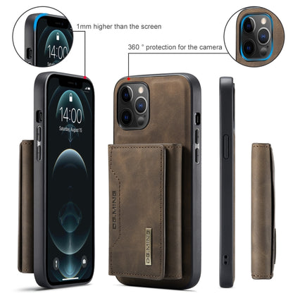 For iPhone 12 / 12 Pro DG.MING M2 Series 3-Fold Multi Card Bag + Magnetic Back Cover Shockproof Case with Wallet & Holder Function(Coffee) - iPhone 12 / 12 Pro Cases by DG.MING | Online Shopping UK | buy2fix