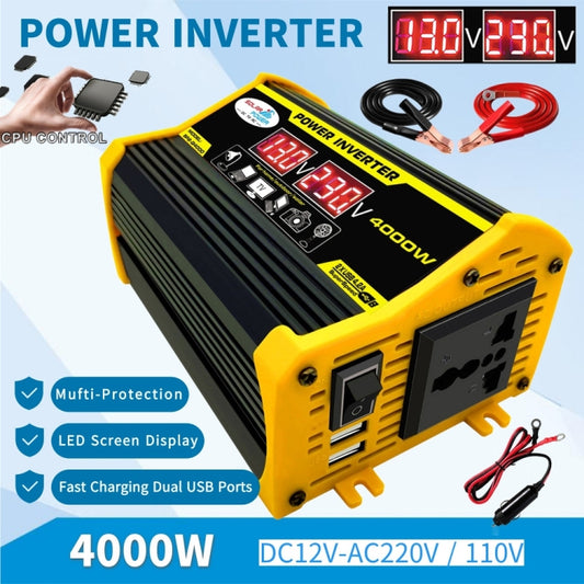 Legend II Generation 12V to 110V 4000W Modified Square Wave Car Power Inverter(Black) - Modified Square Wave by buy2fix | Online Shopping UK | buy2fix