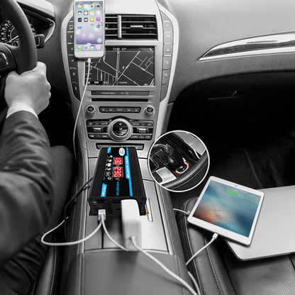 Tang II Generation 12V to 110V 4000W Modified Square Wave Car Power Inverter(Black) by buy2fix