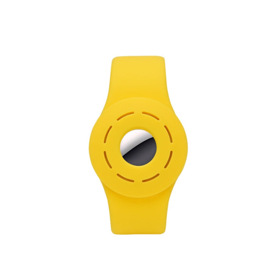 Anti-scratch Shockproof Silicone Bracelet Strap Protective Cover Case For AirTag(Yellow) -  by buy2fix | Online Shopping UK | buy2fix