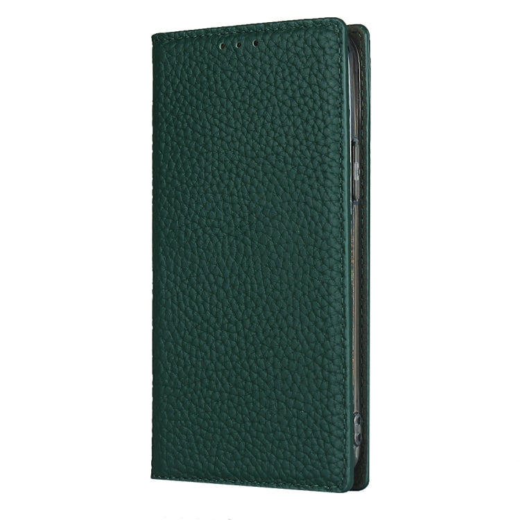 For iPhone 12 mini Litchi Genuine Leather Phone Case (Green) - iPhone 12 mini Cases by buy2fix | Online Shopping UK | buy2fix