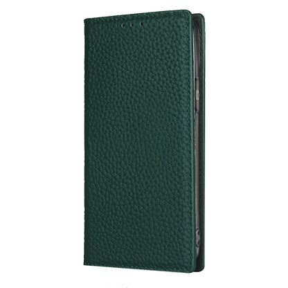 For iPhone 12 mini Litchi Genuine Leather Phone Case (Green) - iPhone 12 mini Cases by buy2fix | Online Shopping UK | buy2fix