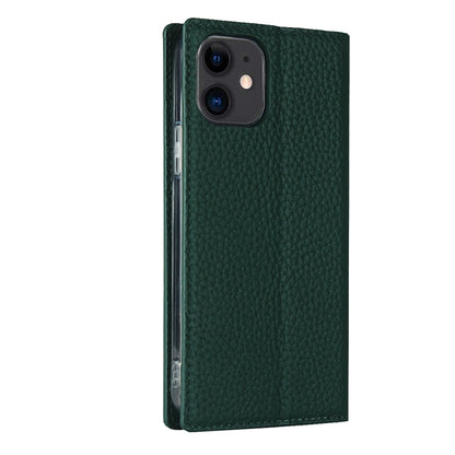 For iPhone 12 mini Litchi Genuine Leather Phone Case (Green) - iPhone 12 mini Cases by buy2fix | Online Shopping UK | buy2fix