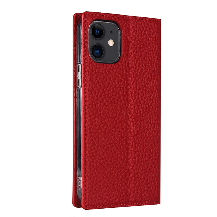 For iPhone 12 mini Litchi Genuine Leather Phone Case (Red) - iPhone 12 mini Cases by buy2fix | Online Shopping UK | buy2fix