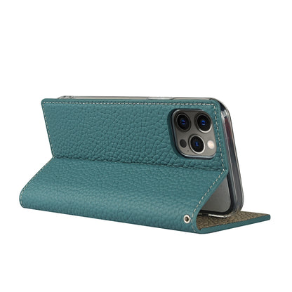 For iPhone 12 Pro Max Litchi Genuine Leather Phone Case(Sky Blue) - iPhone 12 Pro Max Cases by buy2fix | Online Shopping UK | buy2fix