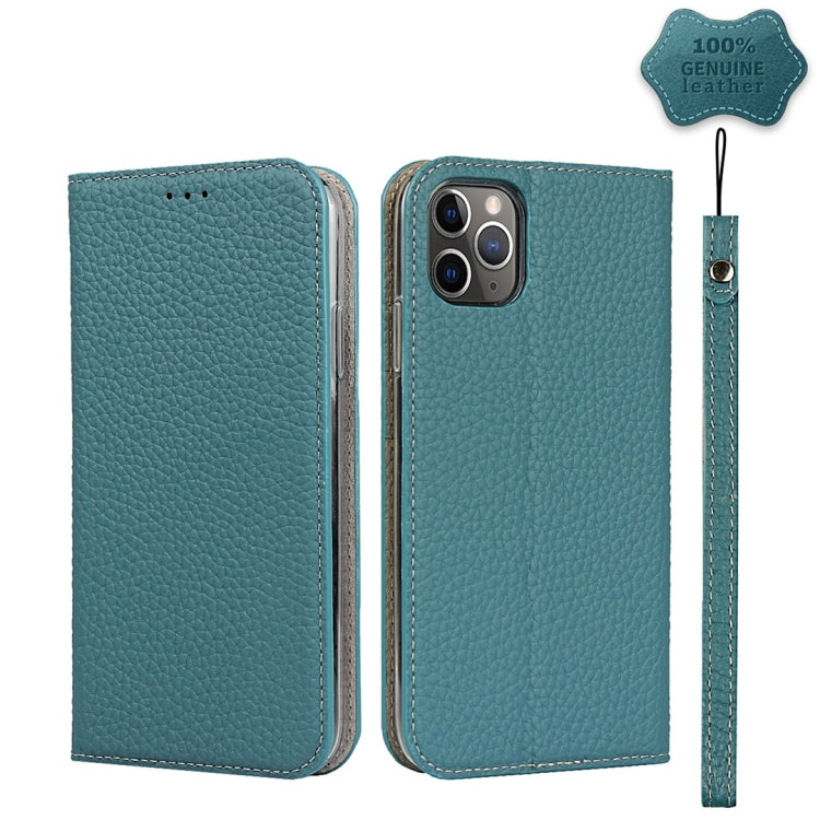 For iPhone 11 Pro Litchi Genuine Leather Phone Case (Sky Blue) - iPhone 11 Pro Cases by buy2fix | Online Shopping UK | buy2fix